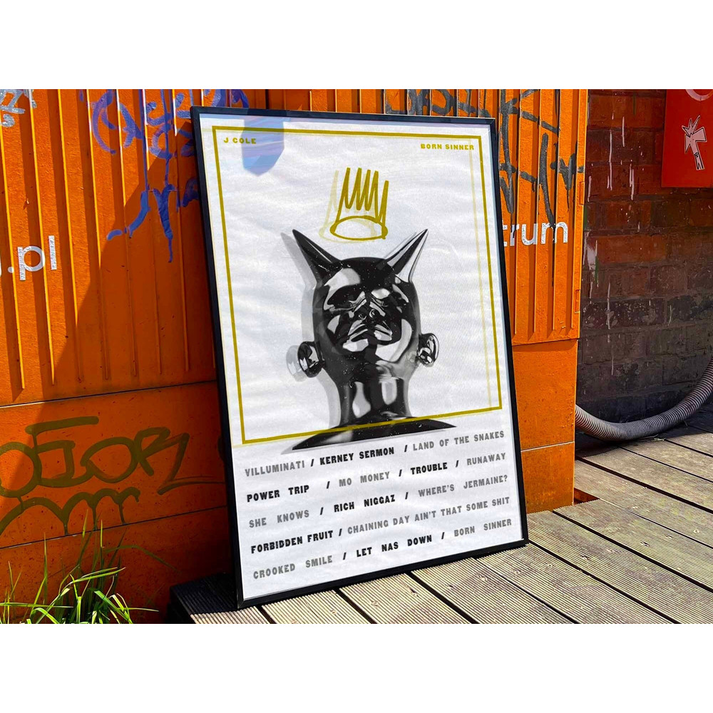 J Cole Born Sinner Album Cover Poster #fac.jpg