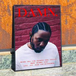 kendrick lamar damn album cover poster, tracklist poster fac