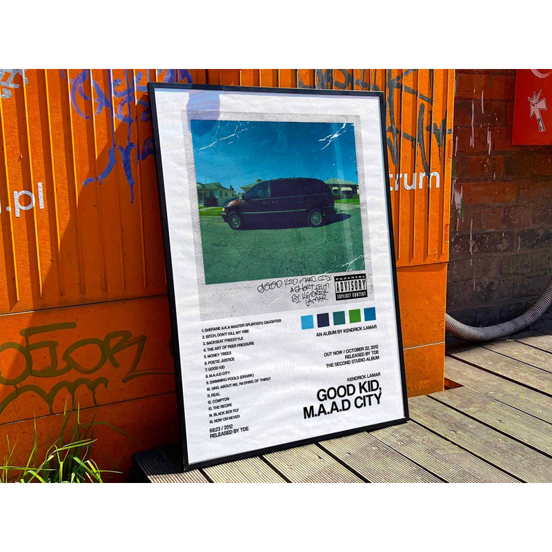 Kendrick Lamar Good Kid Maad City custom album cover poster, Custom music poster, Custom music wall art, Tracklist poster #2 DELUXE.jpg