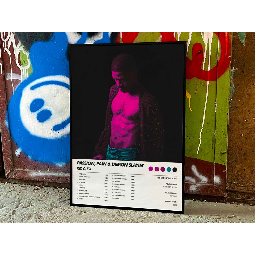 Kid Cudi Passion Pain And Demon Slayin Album Cover Poster #6.jpg