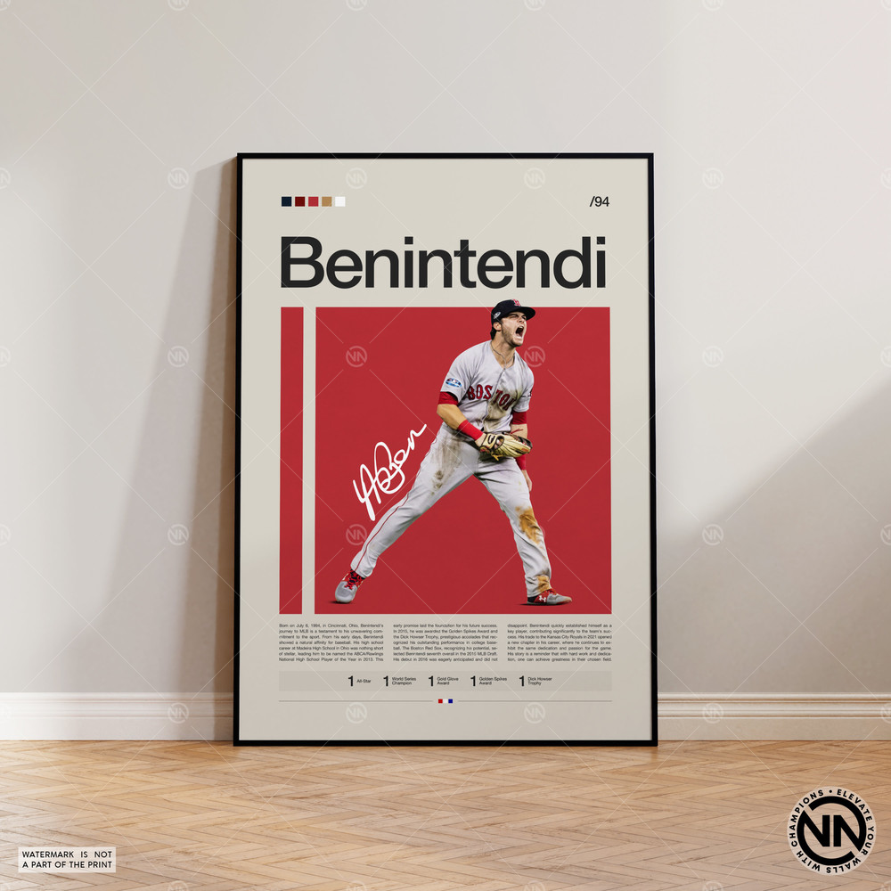 Andrew Benintendi Poster, Boston Red Sox, Baseball Prints, Sports Poster, Baseball Player Gift, Baseball Wall Art, Sports Bedroom Posters 1.jpg