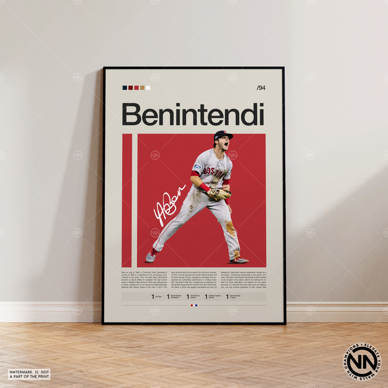 Andrew Benintendi Poster, Boston Red Sox, Baseball Prints, Sports Poster, Baseball Player Gift, Baseball Wall Art, Sports Bedroom Posters 1.jpg
