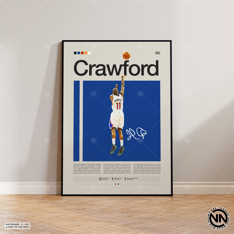 Jamal Crawford Poster, L.A. Clippers Poster, NBA Poster, Sports Poster, Mid Century Modern, NBA Fans, Basketball Gift,Sports Bedroom Posters.jpg