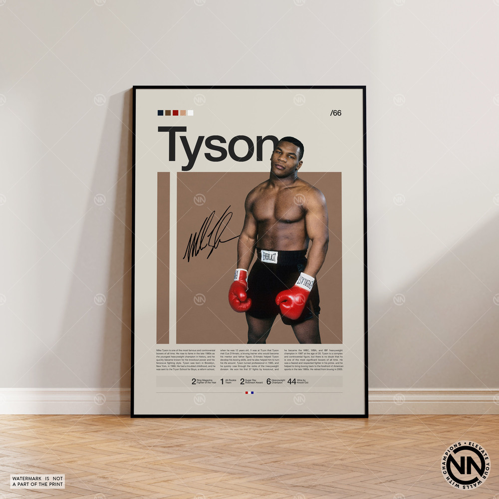 Mike Tyson Poster, Boxing Poster, Sports Poster, Boxing Wall Art, Mid-Century Modern, Motivational Poster, Sports Bedroom Posters.jpg