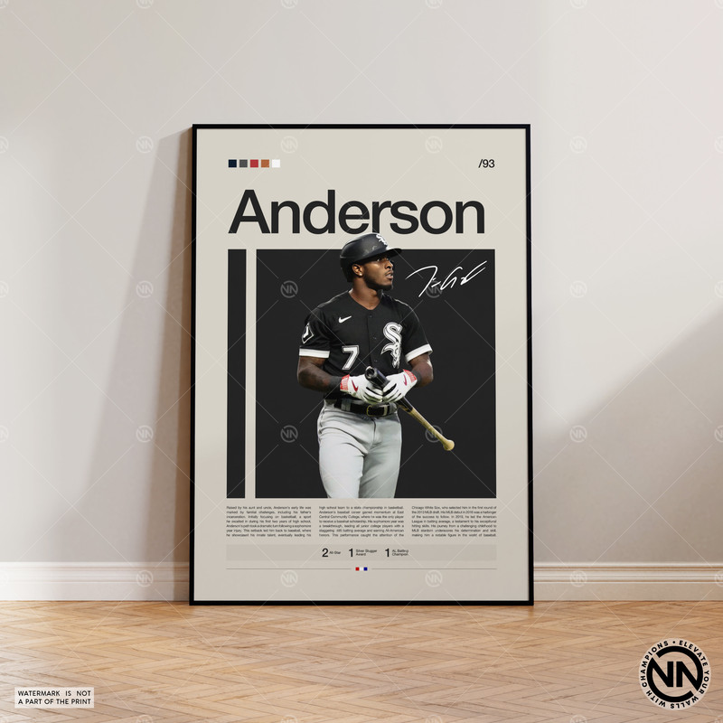 Tim Anderson Poster, Chicago White Sox, Baseball Prints, Sports Poster, Baseball Player Gift, Baseball Wall Art, Sports Bedroom Posters.jpg