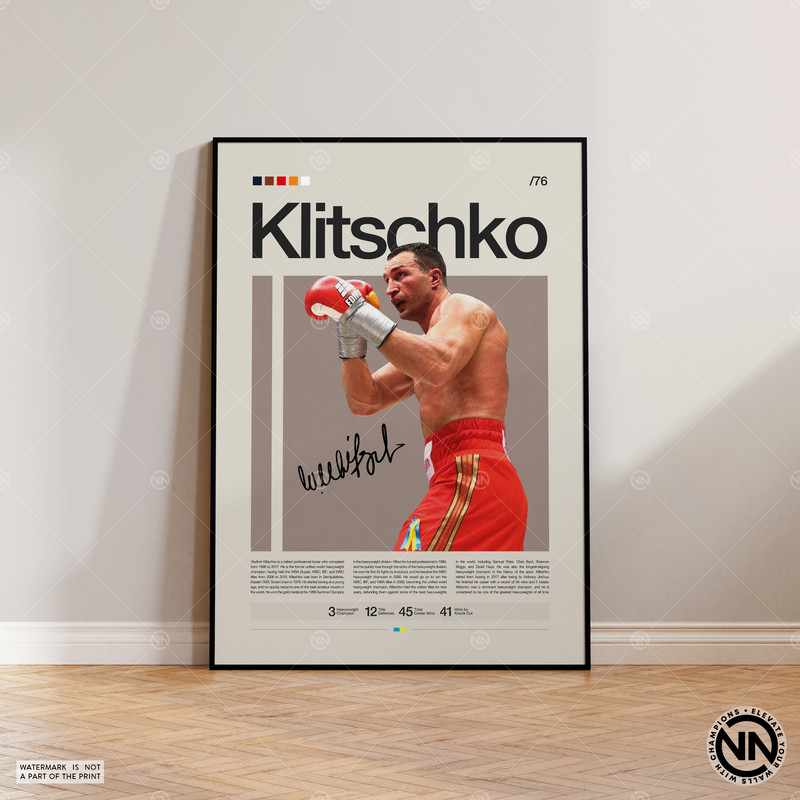 Wladimir Klitschko Poster, Boxing Poster, Sports Poster, Boxing Wall Art, Mid-Century Modern, Motivational Poster, Sports Bedroom Posters.jpg
