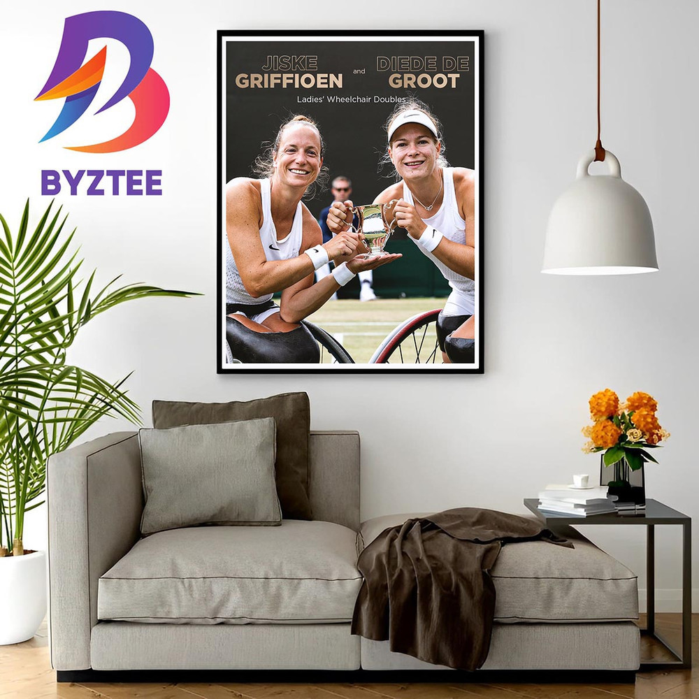 Jiske Griffioen And Diede de Groot Are Ladies Wheelchair Doubles Champions At 2023 Wimbledon Home Decor Poster Canvas.jpg