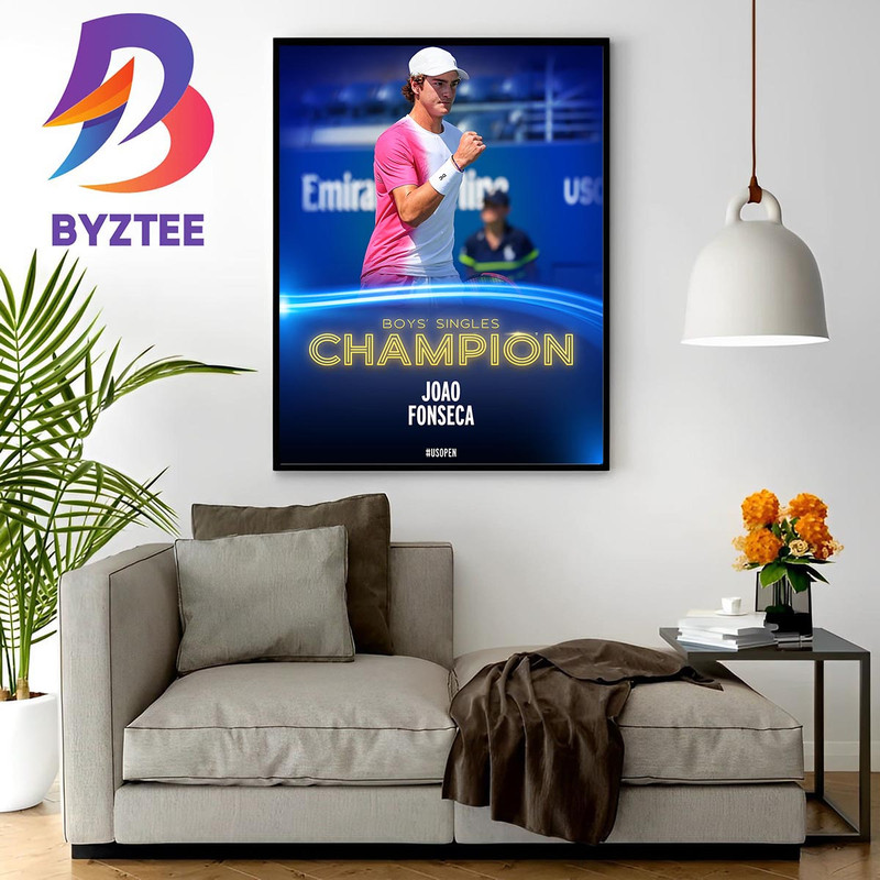 Joao Fonseca Is The Boys Singles Champion At US Open 2023 Wall Decor Poster Canvas.jpg