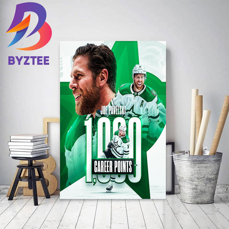 Joe Pavelski 1000 Career Points Decor Poster Canvas.jpg