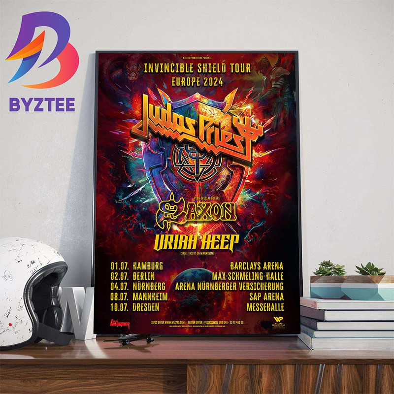 Judas Priest Invincible Shield Tour Europe 2024 on July 2024 Wall Decor Poster Canvas.jpg