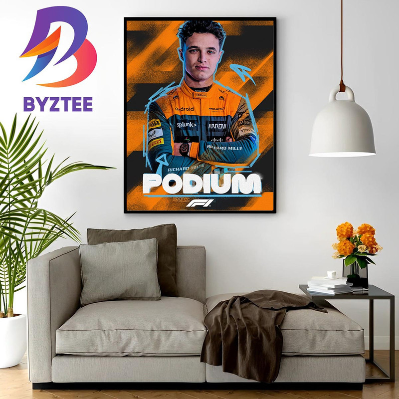 Lando Norris F1 Podium At Hungarian GP Home Decor Poster Canvas.jpg