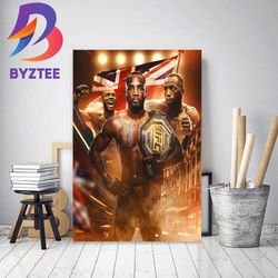 leon edwards remains the ufc world welterweight champion in ufc 286 decor poster canvas