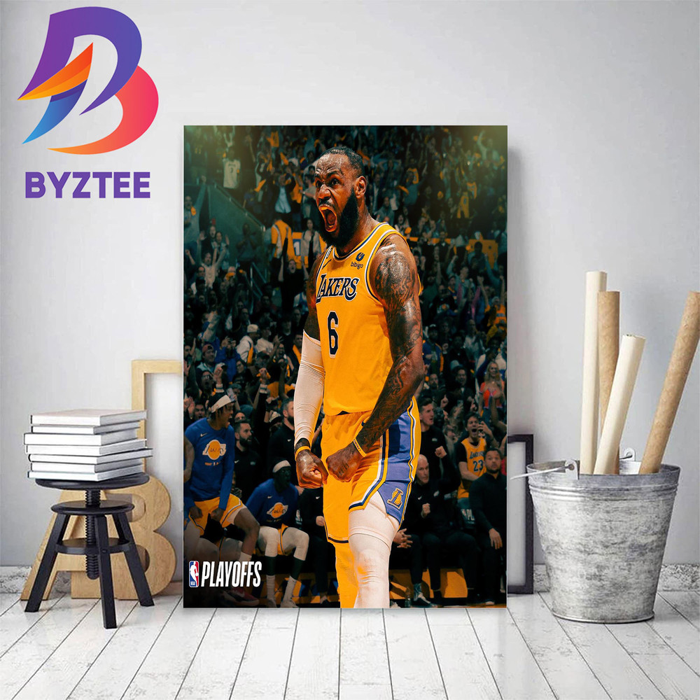 LeBron James To Record 20+ Points And Rebounds In A Playoff Game Becomes The Oldest Player In NBA History Decor Poster Canvas.jpg