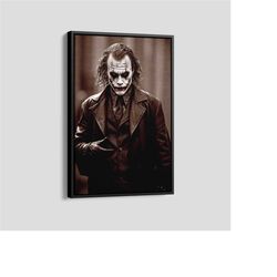 joker portrait print, joker smoking poster, joker canvas,