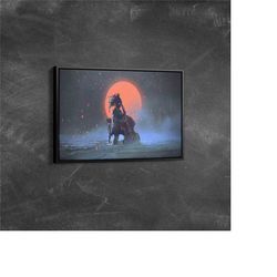man playing cello, night sky wall art, cello