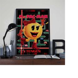 ms. pac-man poster print | gaming poster |