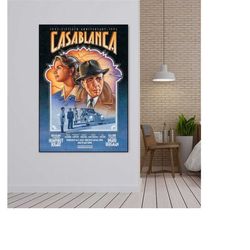 casablanca, vintage canvas movie poster wall art decor