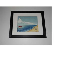 framed jaws 1975 alternate "shark beach" poster steven