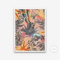 boho leaves print instant download, palm tree photo,