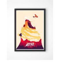 cocaine bear movie poster, cocaine bear film print,