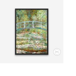 monet water lilies digital print, monet art print,
