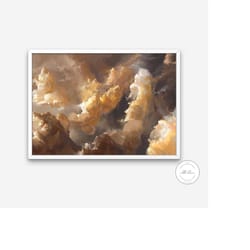 golden clouds poster instant download, cloud photo print,