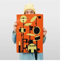 minimalist drums poster - drummer gift, snare drum,