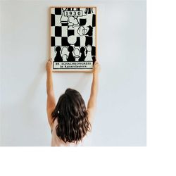 vintage chess poster - 1930 black and white