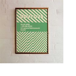 green bauhaus poster - minimalist wall art, large