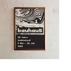 monochrome bauhaus poster - black and white art