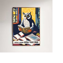 reading quote poster - open a book grow