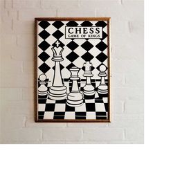 vintage chess poster - game of kings quote