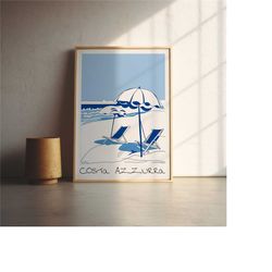 costa azzurra beach poster | costa azzurra, french