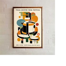 retro texas country music festival poster - minimalist