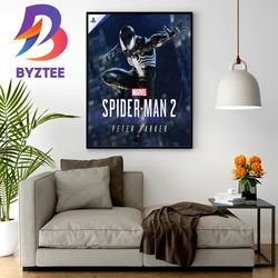marvels spiderman 2 black suit peter parker poster wall decor poster canvas