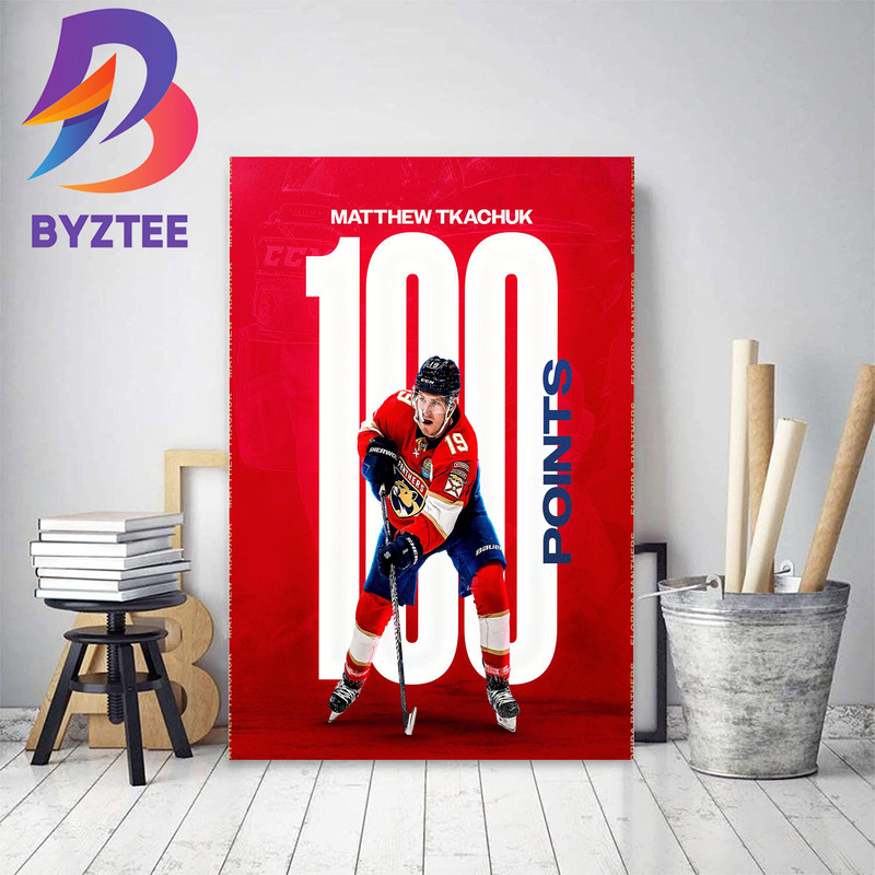 Matthew Tkachuk 100 Points On The Season Decor Poster Canvas.jpg