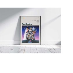 beetlejuice, modern movie poster print, 80s classic movie