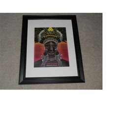 framed 2012 bonnaroo mini-poster, radiohead, red hot chili