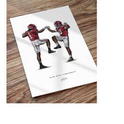 jameson williams john metchie art illustrated poster print,