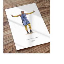 dillon brooks poster memphis grizzlies basketball illustrated art