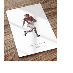 devonta smith illustrated art poster print, devonta smith