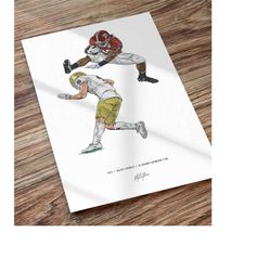 najee harris football illustrated poster, najee harris poster,