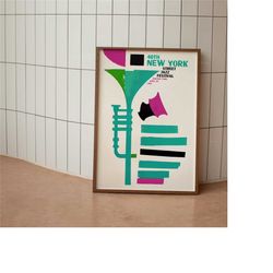 new york jazz festival poster - trumpet wall