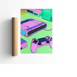 80s game console - vaporwave poster - japanese