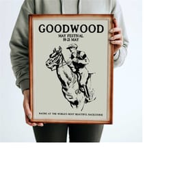 horse racing vintage poster - goodwood may festival