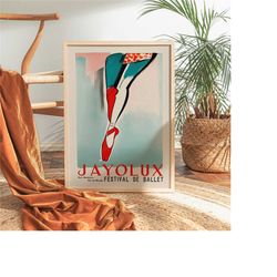 retro ballet poster - french ballerina print, nursery