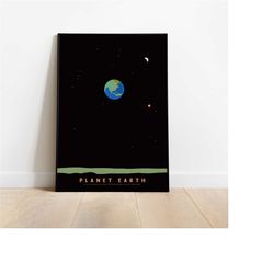planet earth poster - minimal wall art prints