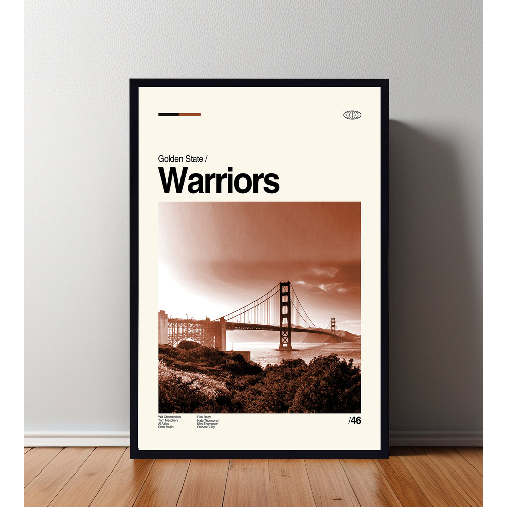 Warriors Poster, Warriors Print, Custom Poster, Vintage Inspired Poster, Vintage Poster, Minimalist Art, High Quality, Wall Art.jpg