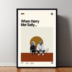 when harry poster, when harry print, retro movie poster, room decor, custom poster, wall art print, home decor, minimali