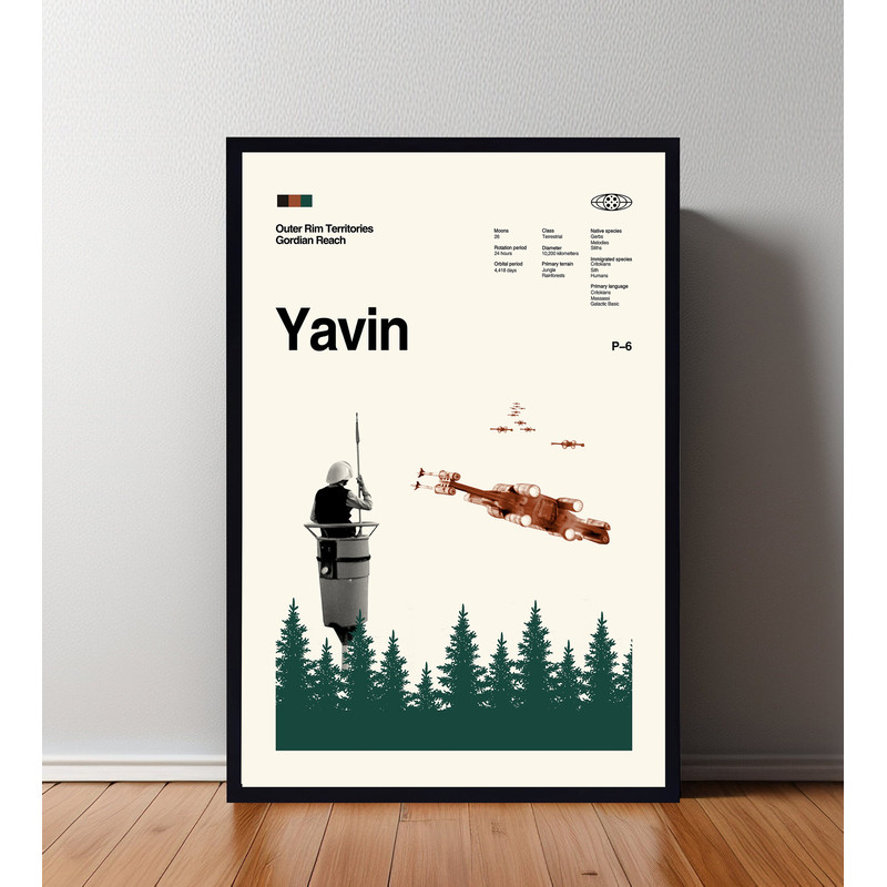 Yavin Poster, Yavin Print, Custom Poster, Vintage Inspired Poster, Vintage Poster, Minimalist Art, High Quality, Wall Art, Home Decor.jpg